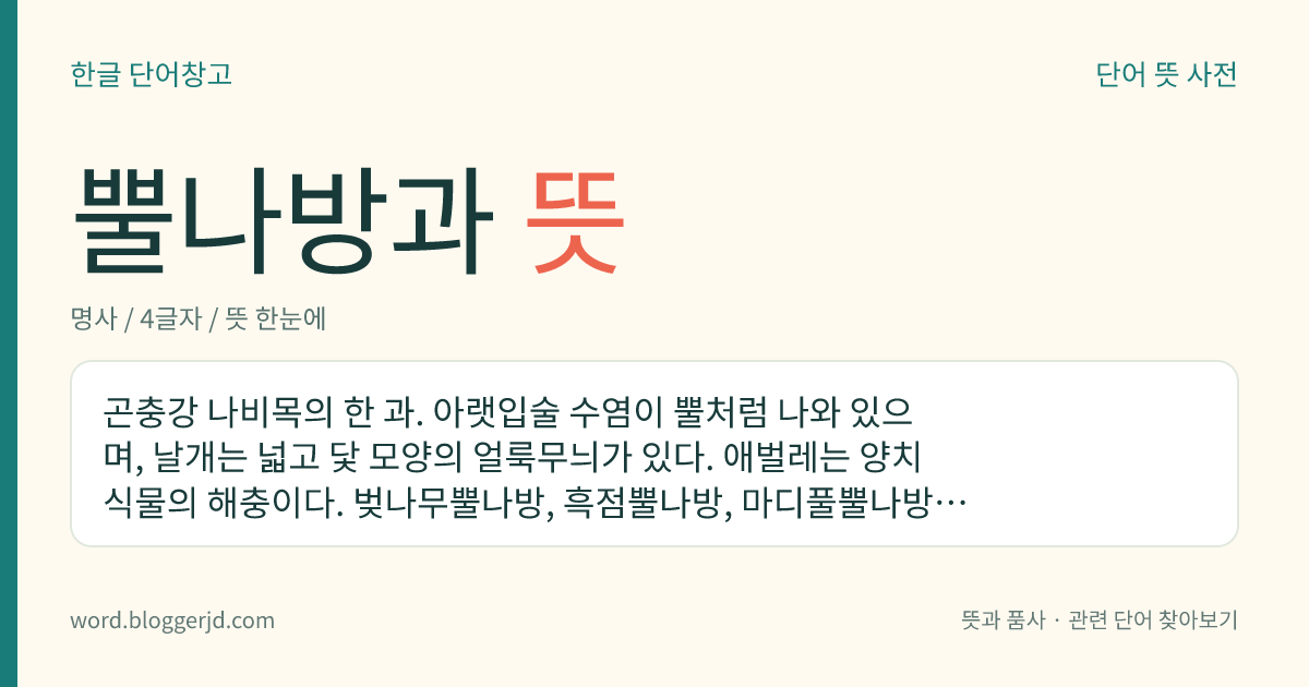 뿔나방과 뜻: 곤충강 나비목의 한 과. 아랫입술 수염이 뿔처럼 나와 있으며, 날개는 넓고 닻 모양의 얼룩무늬가 있다. 애벌레는 양치식물의 해충이다. 벚나무뿔나방, 흑점뿔나방, 마디풀뿔나방, 들개풀나방 따위가 있다.